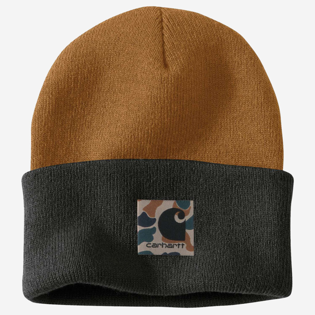 Carhartt stickad mössa med camo tryck