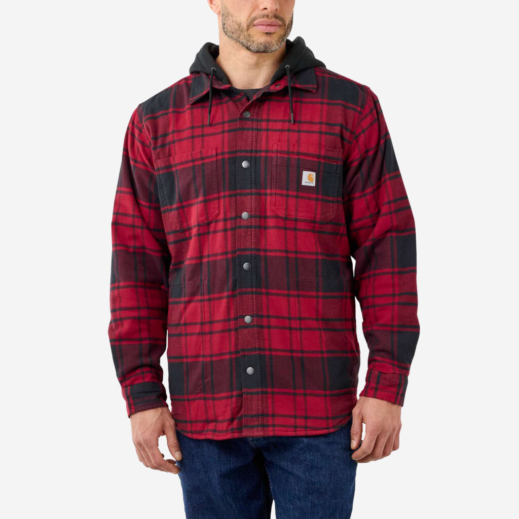 Carhartt flanell fleece lined hooded jacka.