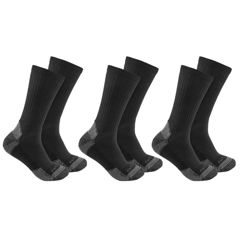 CARHARTT MIDWEIGHT COTTON CREW SOCK 3 PAIR