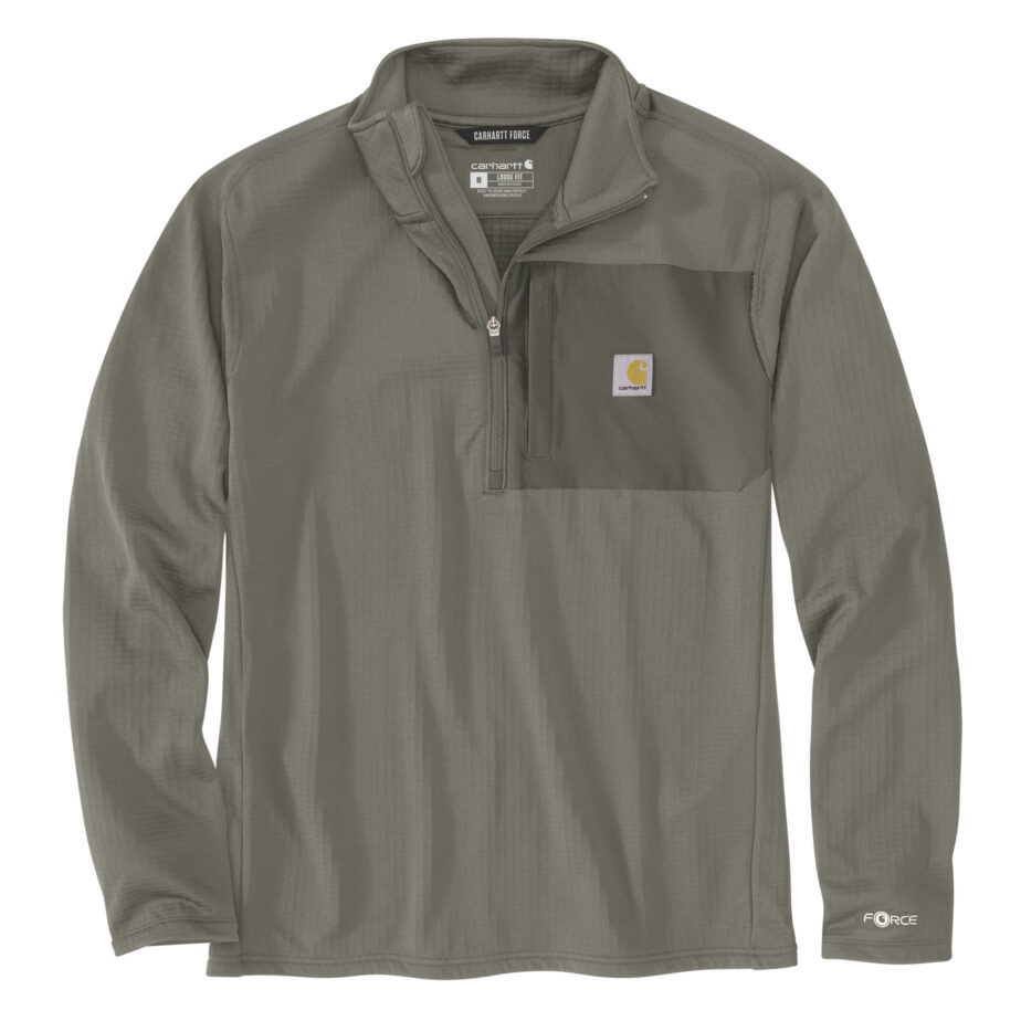 CARHARTT MOCK NECK HALF-ZIP T-SHIRT
